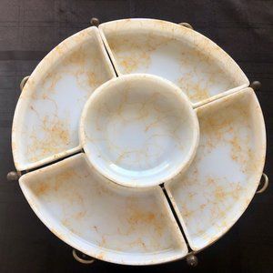 Hazel-Atlas Lazy Susan 1950s | String Drizzle | Carousel Snack Set